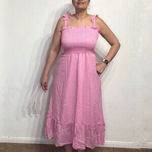 Peixoto French Rose Eddie Midi Dress Sz L NWT